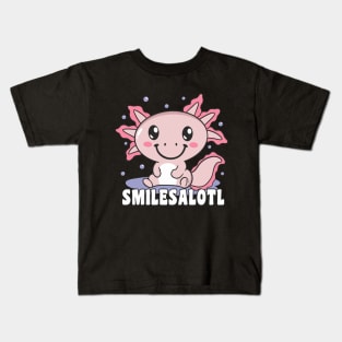 Axolotl SMILESALOTL Cute Axolotl Kids T-Shirt